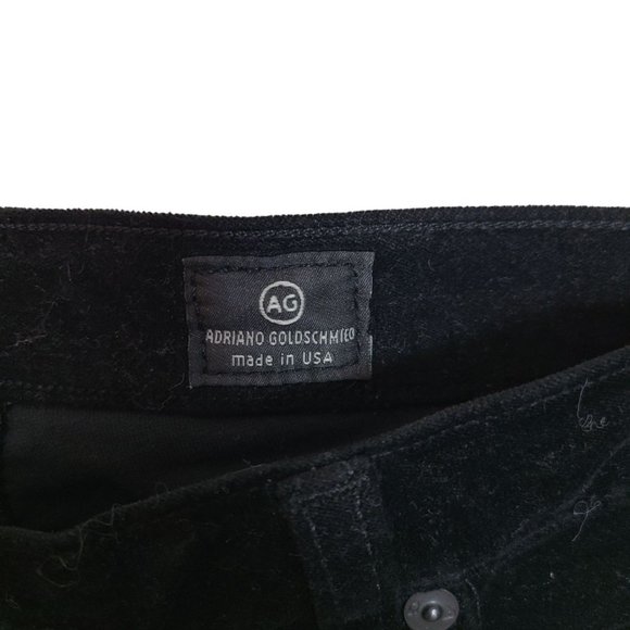 AG Adriano Goldschmied Womens 31R Black Velvet The Legging Super Skinny Jeans - Picture 5 of 11